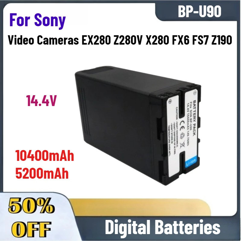 ประสิทธิภาพสูง 14.4V 10400mAh 5200mAh BP-U90 BP-U60 แบตเตอรี่สําหรับกล้องวิดีโอ Sony EX280 Z280V X28