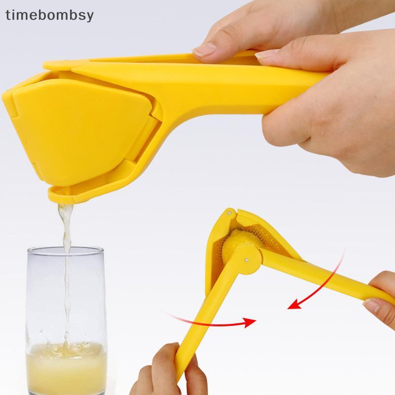 (time) Lemon Squeezer Effectless Hand Citrus Press พลาสติกเกรดอาหารคู่มือ Juicer Squeezer สําหรับ Lemon Lime Cirtus สีส้ม (TH)