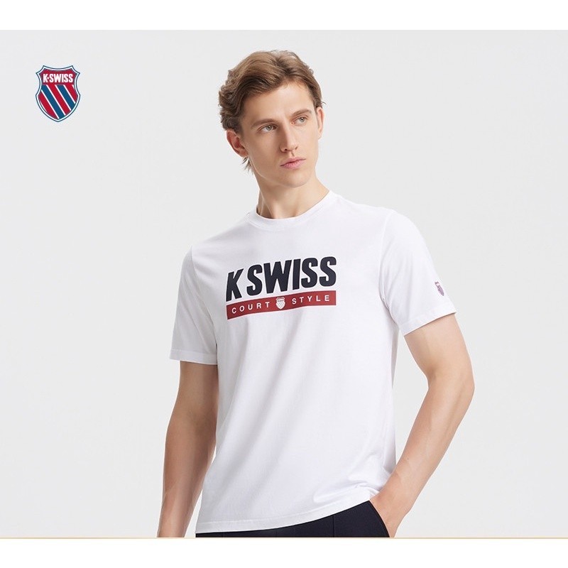 KSWISS แขนสั้น สำหรับผู้ชายและผู้หญิง สไตล์ทันสมัย ระบายอากาศดี เหมาะสำหรับวันสบายๆ