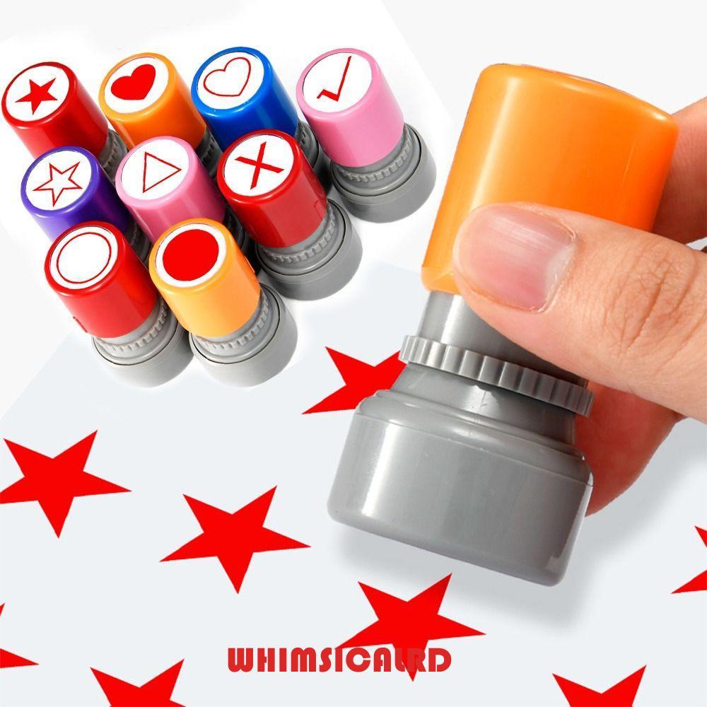 WHOMSICALRD คณิตศาสตร์เรขาคณิตแสตมป์, สามเหลี่ยม Self Inking ครูใช้แสตมป์, แบบพกพา DIY Trapezium Multi Pattern Mini Drawing Stamp โรงเรียน
