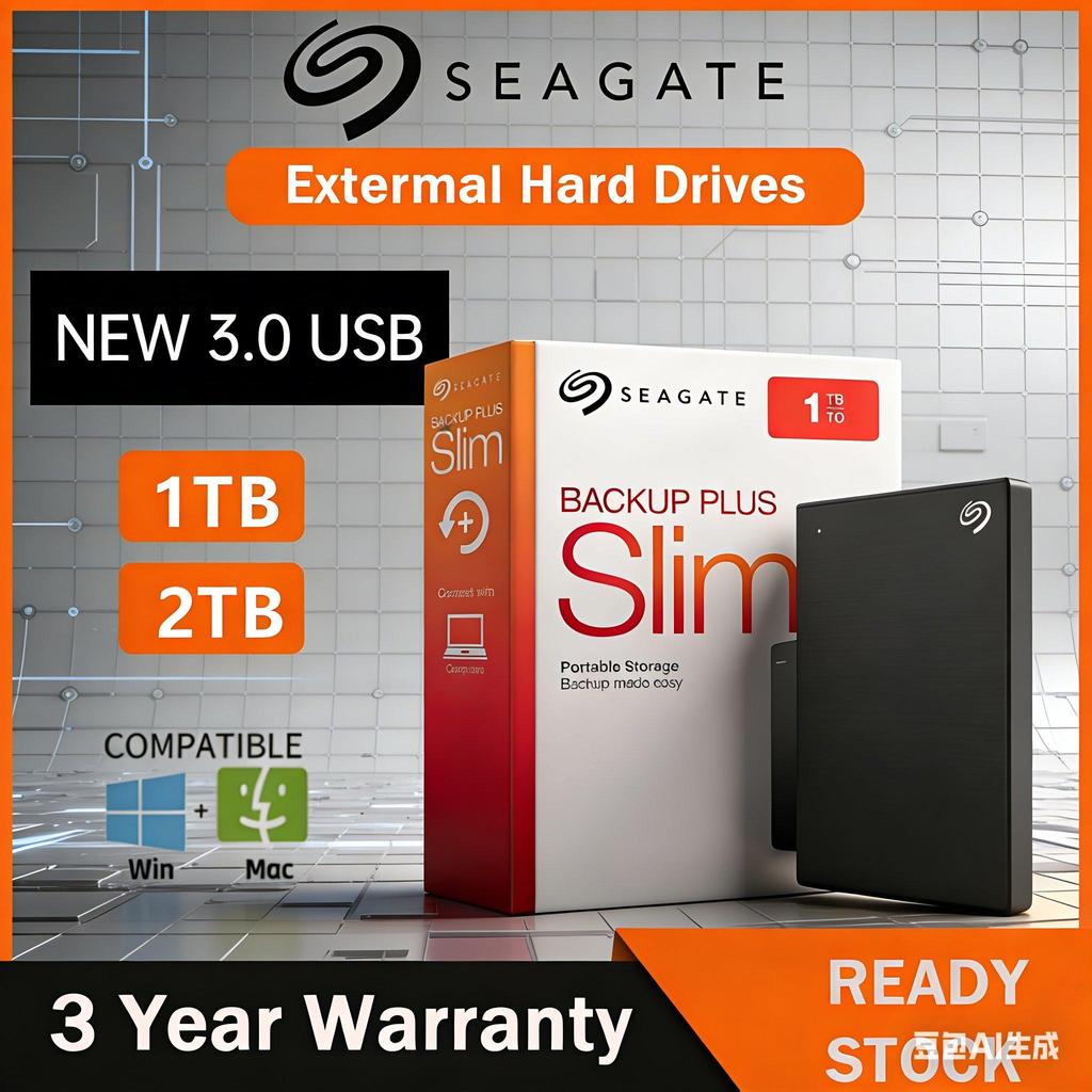 SEAGATE 2TB External Harddisk เหมาะสำหรับทำงาน สำหรับ Mac และ Windows ความเร็วสูง โปรพิเศษ HDD Exter