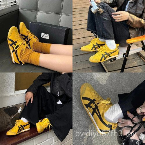 Onitsuka _ tiger Every Day Le Ikon Shoes Unisex, High-End All-Gold Shoelace ครบชุด DW2U