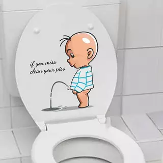^N^ ห้องน้ําเตือนห้องน้ําตลก Stiers เด็ก Urination ตกแต่งฝาชักโครก {T}