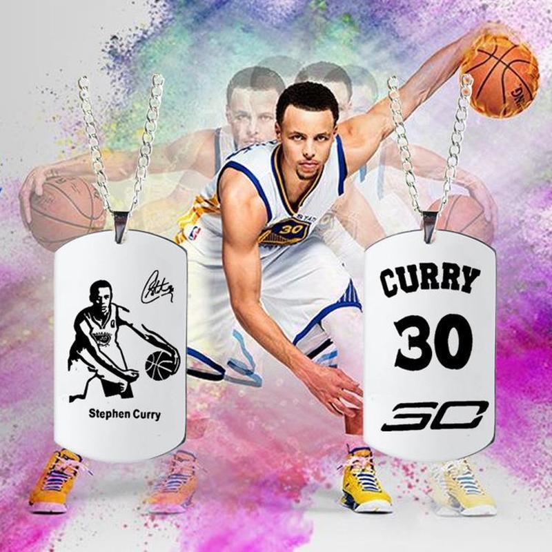 Nba Star ทหารยี่ห้อสแตนเลส Kobe Curry Iverson Irving James Antetokounmpo สร้อยคอของขวัญที่ระลึก 04