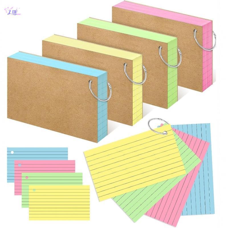 [ZDF] 50Pages Loose-Leaf แนวนอน Line Index Cards Binderpatible Flash Revision Cards Study Office Note Pads สําหรับโรงเรียนและทํางาน [TH]