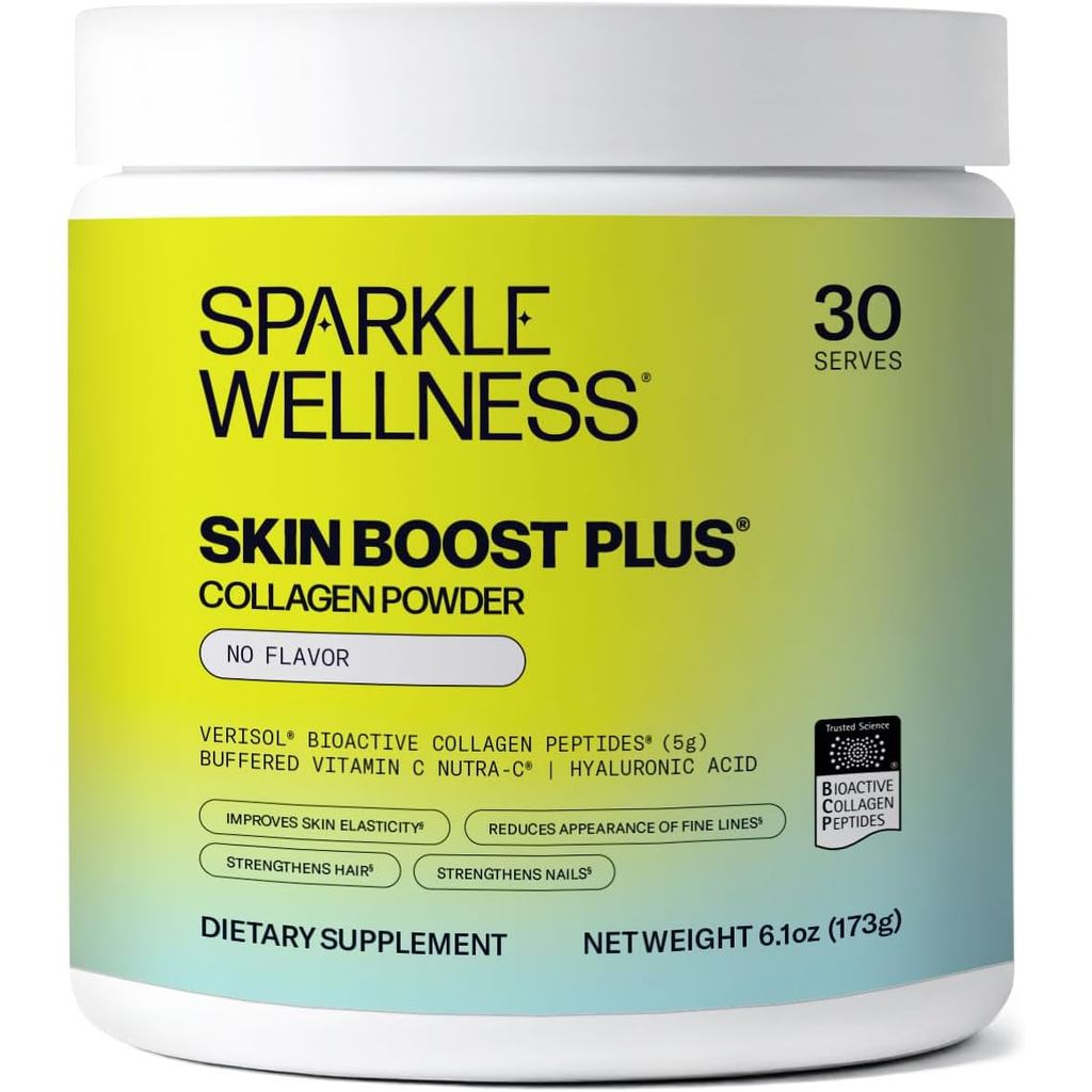 SparkleWellnessVISOLBioactive HydrolyzedCollagenPeptides|คอลลาเจนผงอาหารเสริมด้วยวิตามินซี&ไฮยาลูโรน
