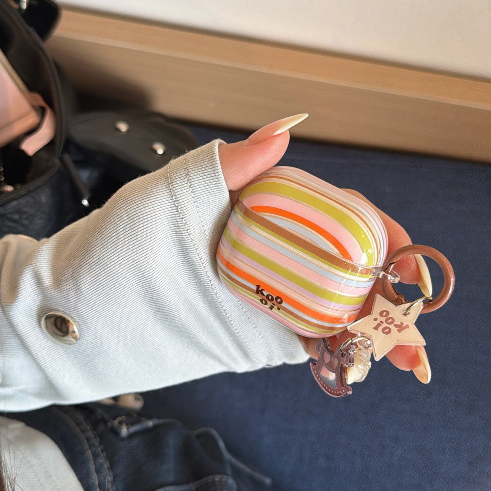 เคสป้องกันสําหรับ AirPods Pro 2 ฝาครอบสายรุ้งสีสันสดใสหูฟังสําหรับ Apple AirPods 4 3 Air Pods ปลอกกันกระแทก