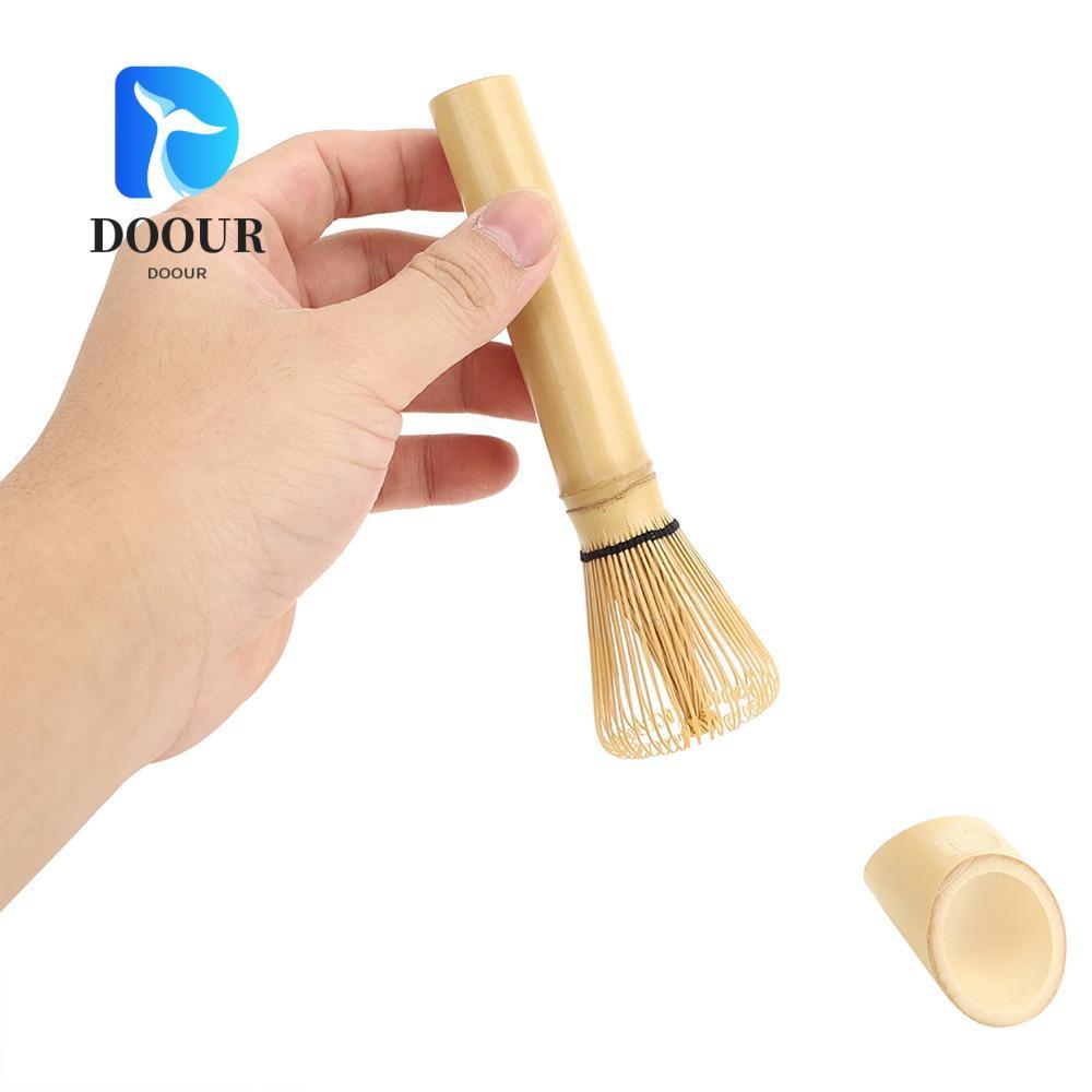DOOUR Bamboo Chasen, Bamboo Long Handle Matcha Whisk, Tea Tool White Traditional Green Tea Whisk Mat