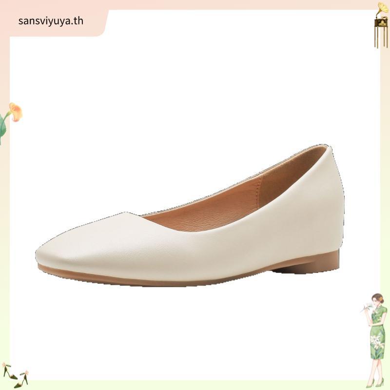 Pretty Popteen รองเท้าคัทชู หัวตัด ส้นเตี้ย 1 นิ้ว สีดำ รุ่น PT-2415 ไซซ์ 35-42