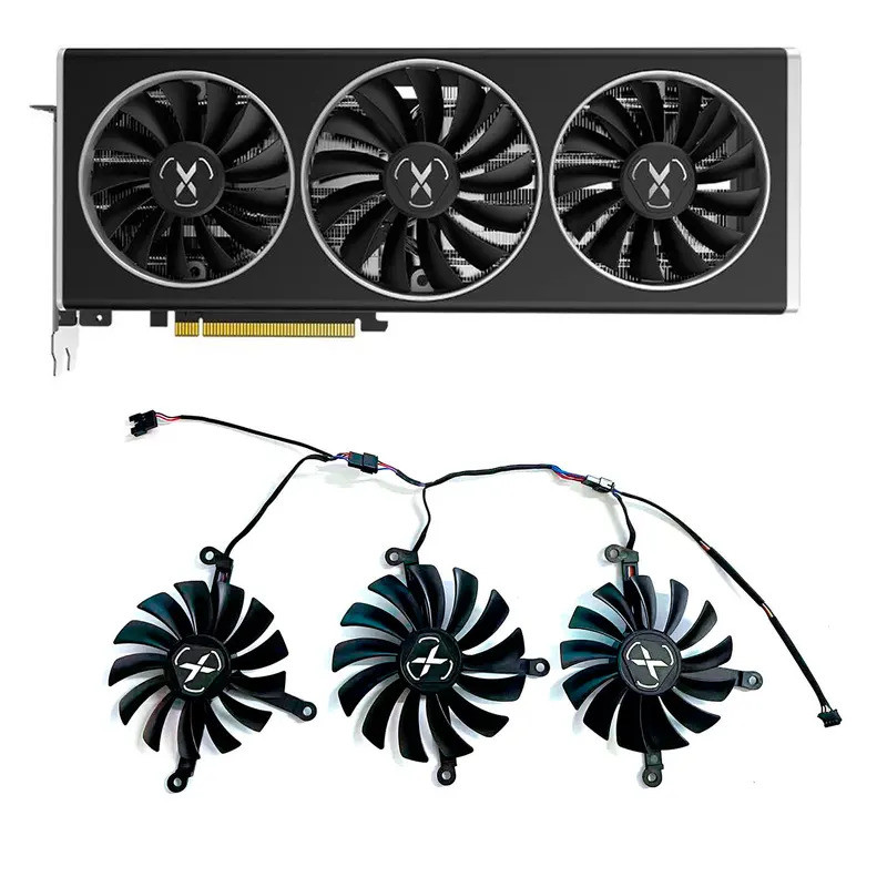 CF1015U12S 1x95 มม.2x87 มม.Reon RX 6700XT 6750XT GPU พัดลมสําหรับ XFX Speedster SWFT 309 RADEON RX 6