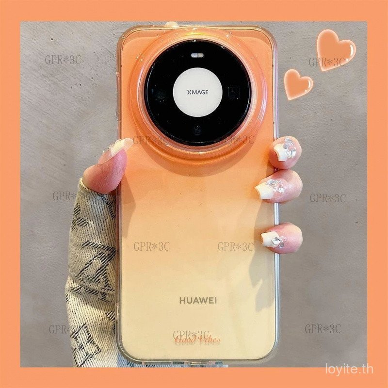 ญี่ปุ่นและเกาหลี INS สไตล์สําหรับ Huawei Mate 80 Pro Max Mate80Pro Mate80 70 60 เปลือกอะคริลิคไล่โทนสีสีส้มโซดาโปร่งใสฝาครอบป้องกัน