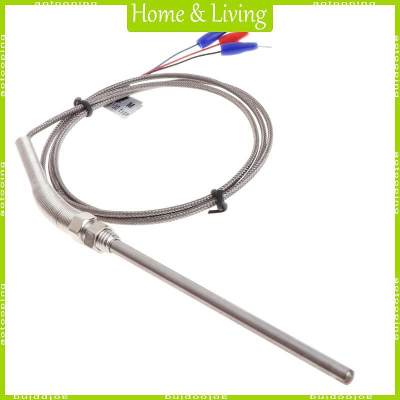 AOTOO Professional Pt100 Thermocouple M8 สกรูความยาว 1 เมตร-หัว 5mmx100mm