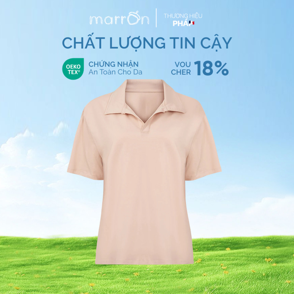 เสื้อโปโลผู้ชายแขนจั๊มสั้น ผ้าคอตตอนระบายอากาศ มาตรฐานความปลอดภัย OEKO-TEX | MARRON TM-001