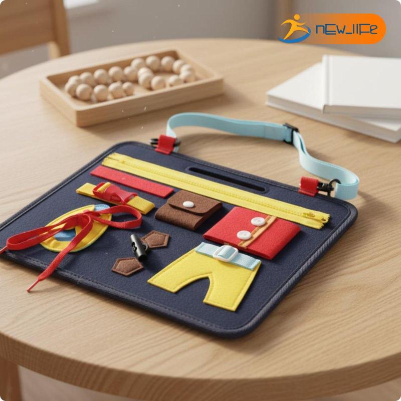 [Shiwaki5] Felt Dressing Skills ของเล่นเด็กศูนย์ตามหลัก Fine Motor Skills ของเล่นแบบพกพาพร้อมที่จับ 