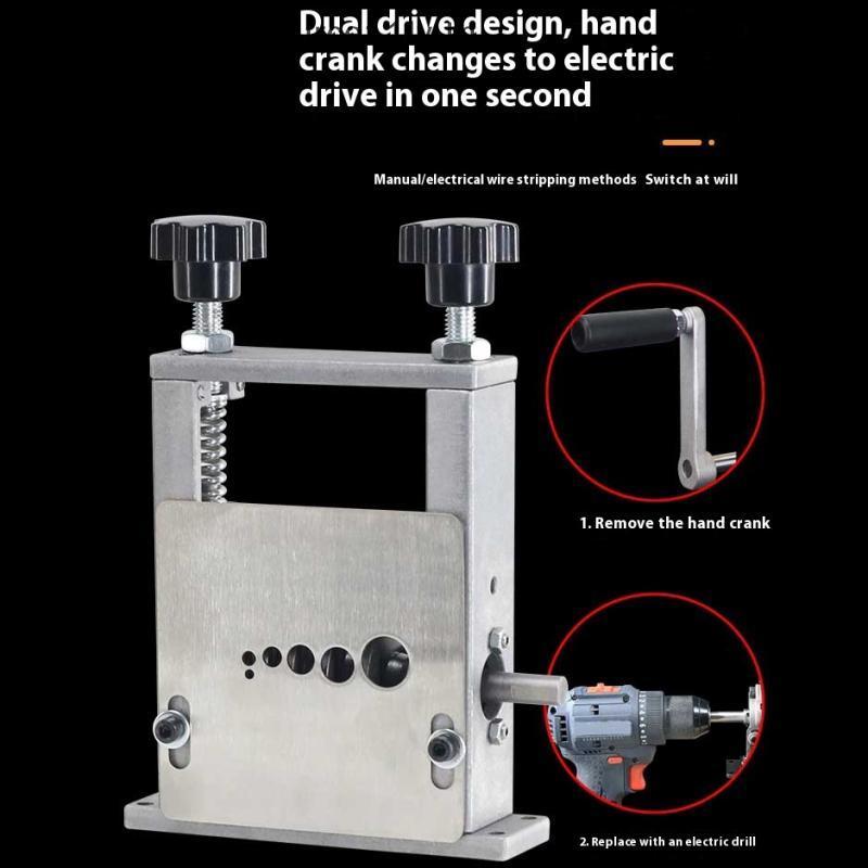 L&Z เครื่องปอกสายไฟแบบแมนนวลพร้อม 6 ช่อง 5 des Portable Metal Frame Wire Peeler สําหรับขูดทองแดงรีไซ