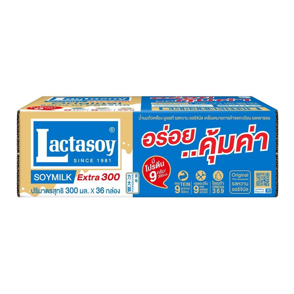 [สินค้าส่งด่วน] แลคตาซอยนมถั่วเหลืองรสหวาน300มล แพ็ค 36 LACTASOY SOYMILK EXTRA 300 ML. PACK 36