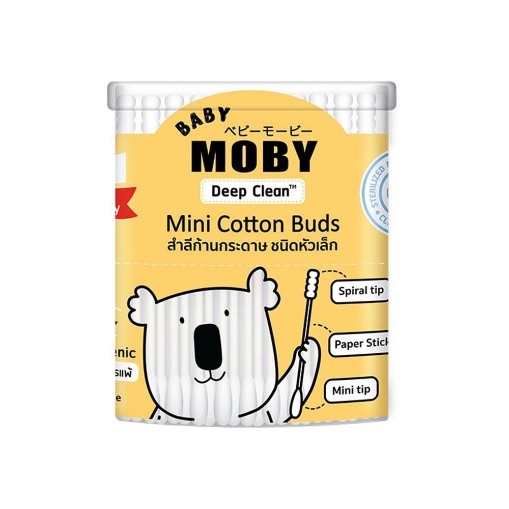 [สินค้าส่งด่วน] เบบี้โมบี้ สำลีก้านหัวเล็ก 150 ก้าน BABY MOBY MINI COTTON BUDS 150 S.