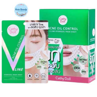 (6แผ่น/กล่อง) Cathy Doll Bright Up / Oil Control V Line Hydrogel Mask Sheet มาสก์ไฮโดรเจล เติมความชุ่มชื้น