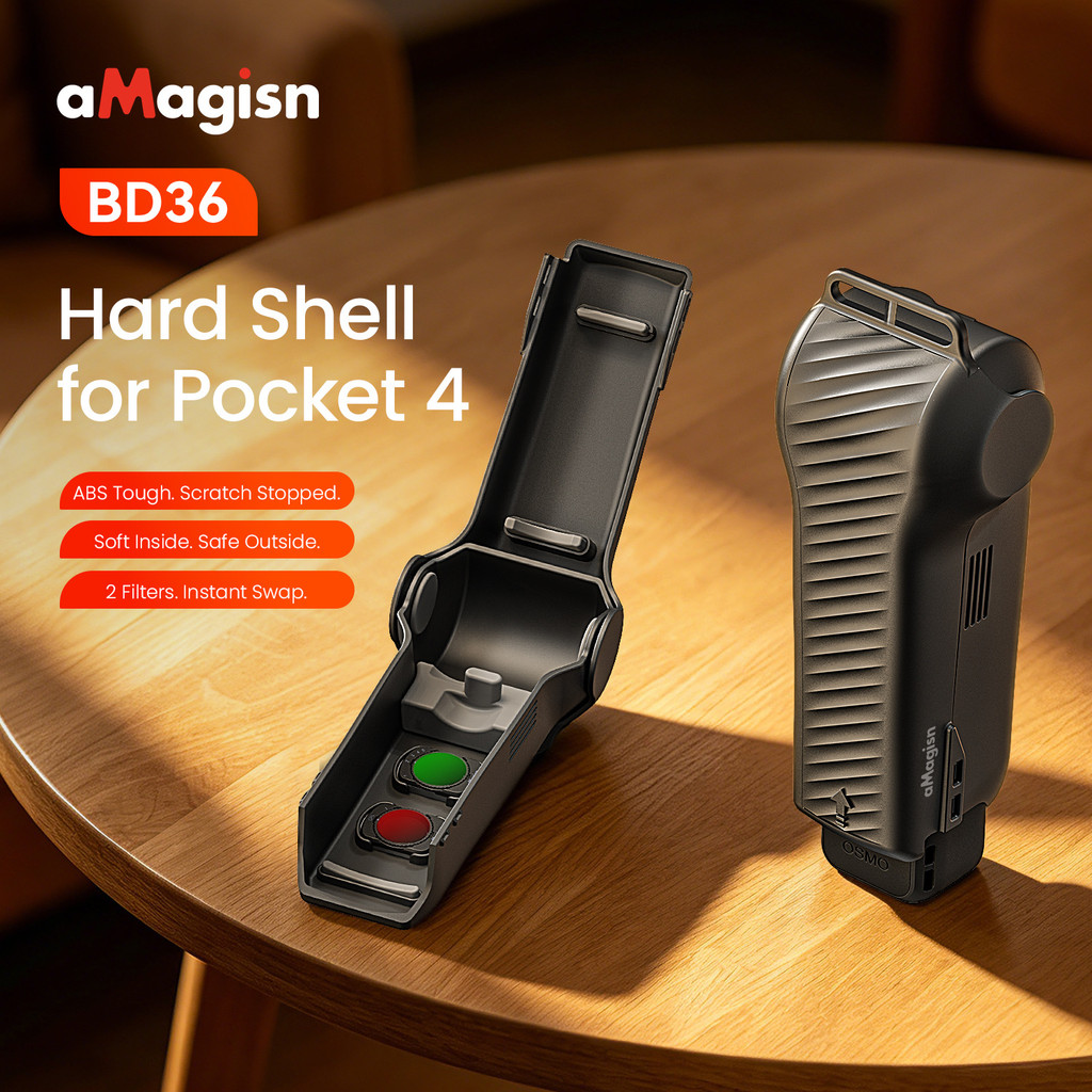 For DJI OSMO Pocket 4 เคสป้องกันแบบพกพาพลิกป้องกันรอยขีดข่วนเคสป้องกันกระเป๋าเก็บแม่เหล็ก 4 อุปกรณ์เสริมสําหรับกล้องกีฬา