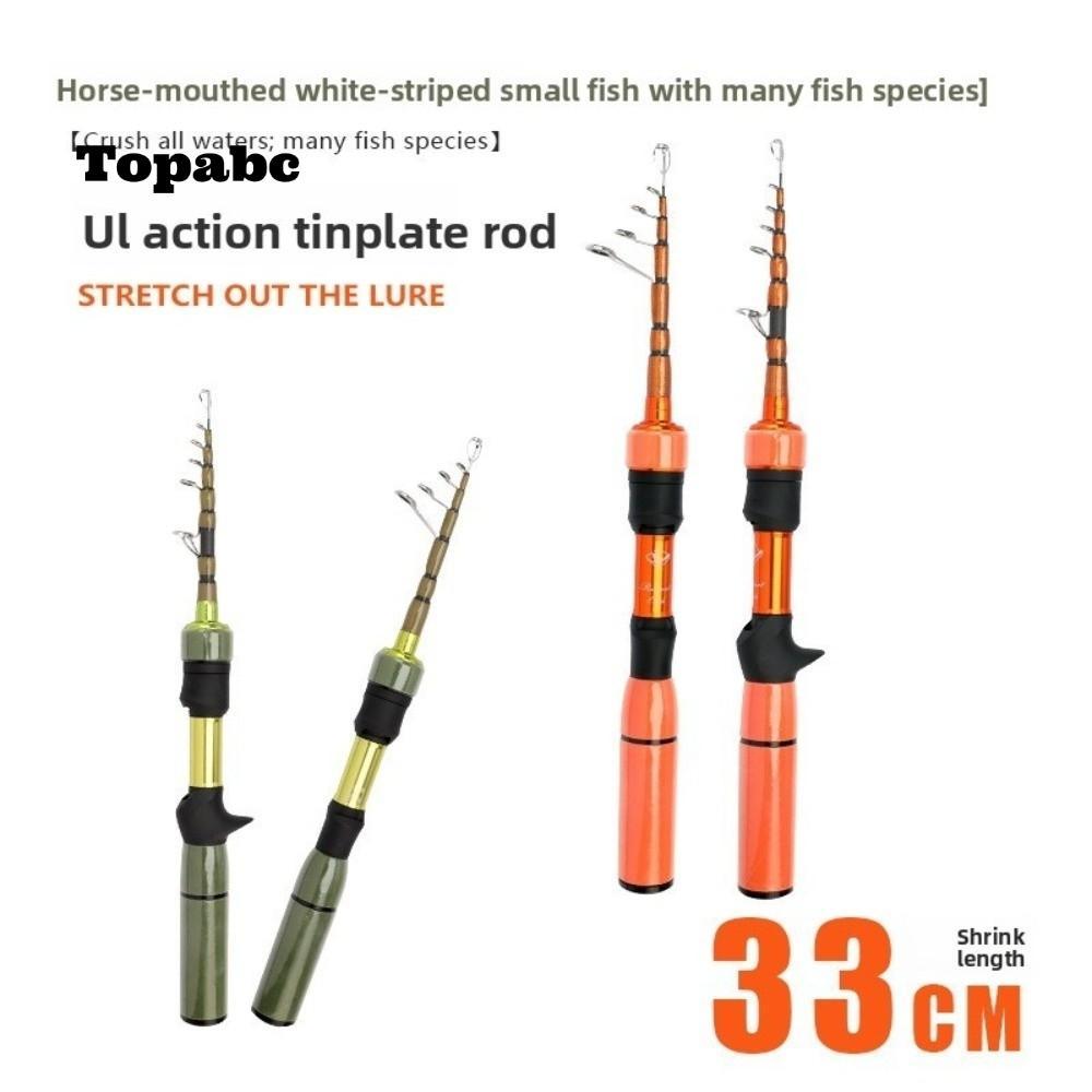 TOPABC Bass Fishing Rod,ความยาว 33 ซม. Compact Contraction UL Fishing Rod, Anti-Impact Guide Ultra-F