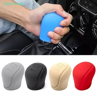 loveoionia1 1PC คู่มือ 6 สปีดอุปกรณ์ตกแต่งภายในรถยนต์รถซิลิโคนเกียร์ Shift Knob ฝาครอบเกียร์ Shift Non-Slip Grip Handle ฝาครอบป้องกัน IA