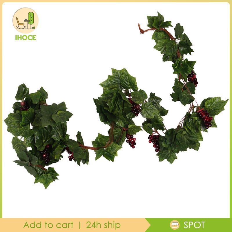 [Ihoce] 5 ชิ้น Creative ประดิษฐ์ใบองุ่น Vines Vine พวงมาลัยพร้อมองุ่น Ivy สําหรับงานแต่งงาน Home Wal