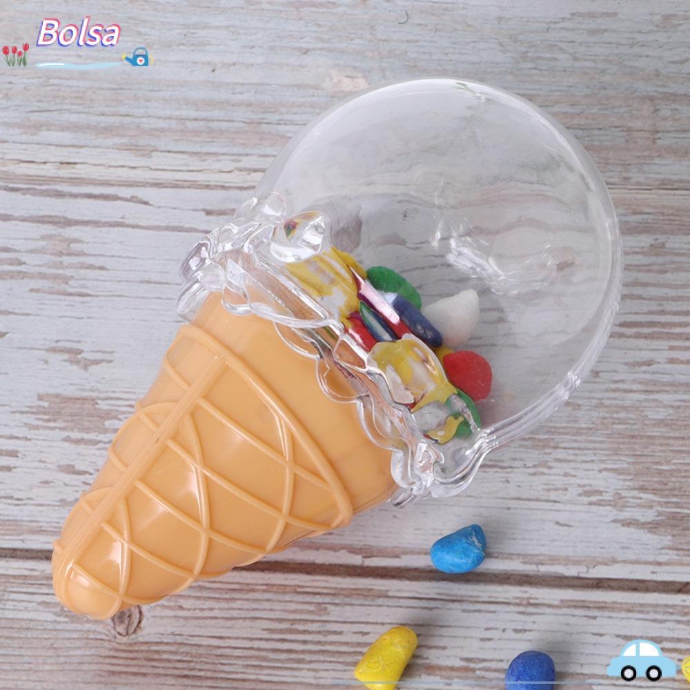 BOLSA 8 ชิ้นกล่องขนมไอศกรีมรูปร่าง PS โปร่งใสกล่องขนม,พรรคโปรดปราน 10x6 ซม./3.9x2.4in Reusable พลาสต