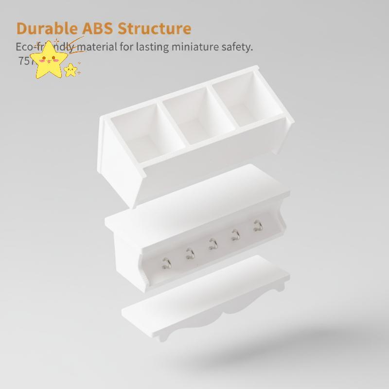 [JBTH] 1 ชิ้น 1/12 Dollhouse Wall Storage Ra สําหรับ Micro Landscape ตกแต่งอาหารขนาดเล็กของเล่นบทบาท