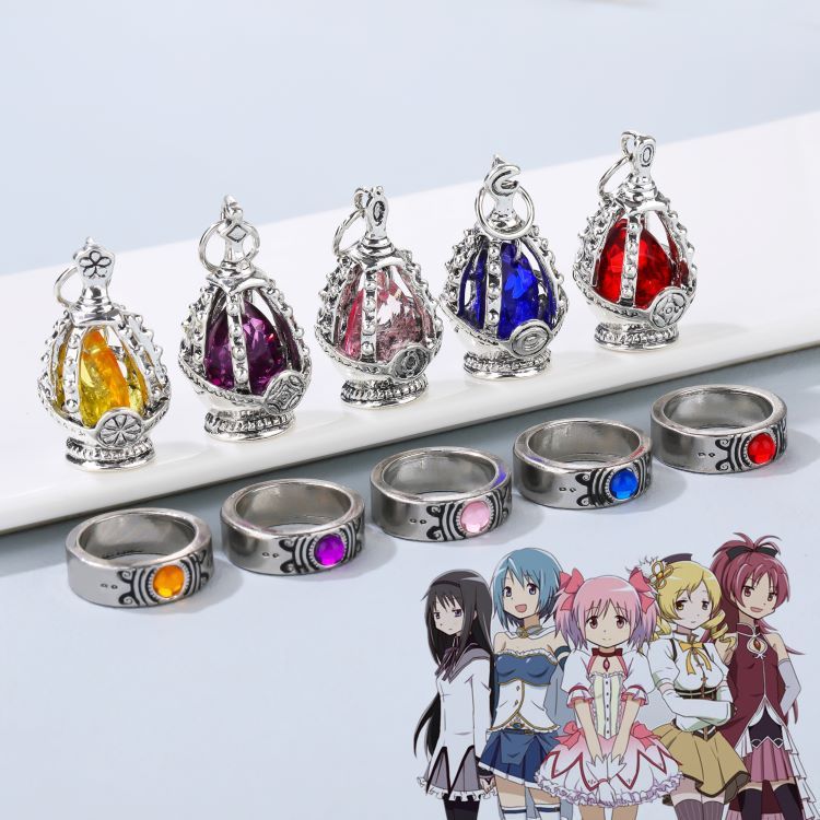 อะนิเมะ Magical Girl Madoka Soul Gem สร้อยคอแหวนชุดเครื่องประดับจี้ [xsi] 4
