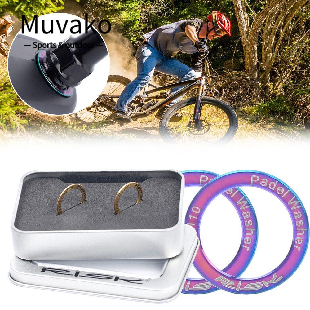 MUVAKO 2 ชิ้น Pedal Spacer ขยายกันสนิม 3 สีเครื่องซักผ้าแบบเหยียบจักรยาน