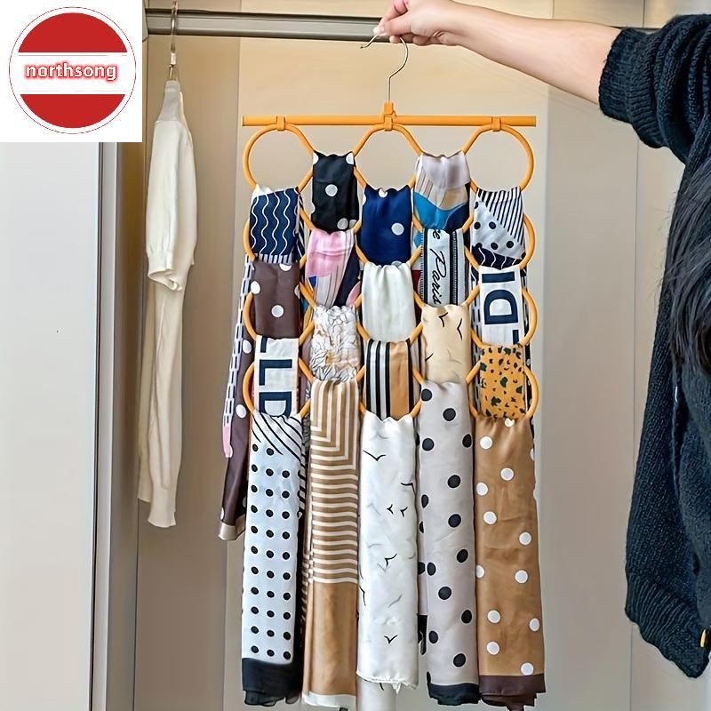 NOR 24 Slot ผ้าพันคอมัลติฟังก์ชั่นและ Tie Organizer ตู้เสื้อผ้าแขวนในครัวเรือน Solution สําหรับการจั