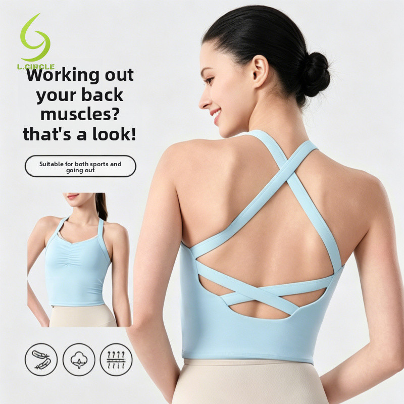 L.CIRCLE Yoga Sport Bra Cross หลังสวย