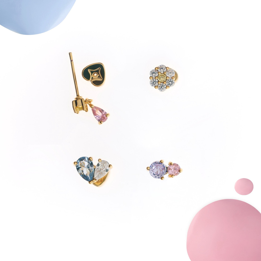 YVIS Canvas Stud Set Brass Earring - Palette Collection