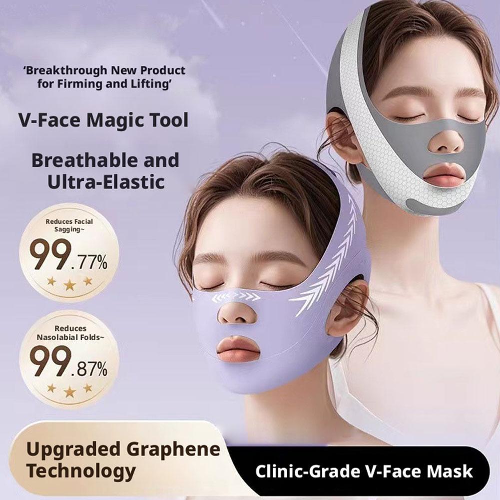 สายรัดกระชับใบหน้ายกวงสําหรับคางคู่ Jawline Trainer Sleeping Face Mask