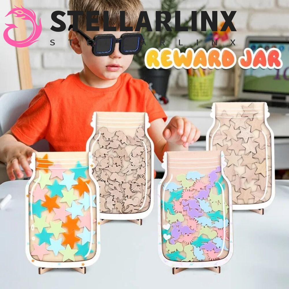 STELLARLINX Positive Behavior Rewards Jar, ไม้การ์ตูนเด็ก Star Reward Jars, ของขวัญเชิญรางวัล Behavi
