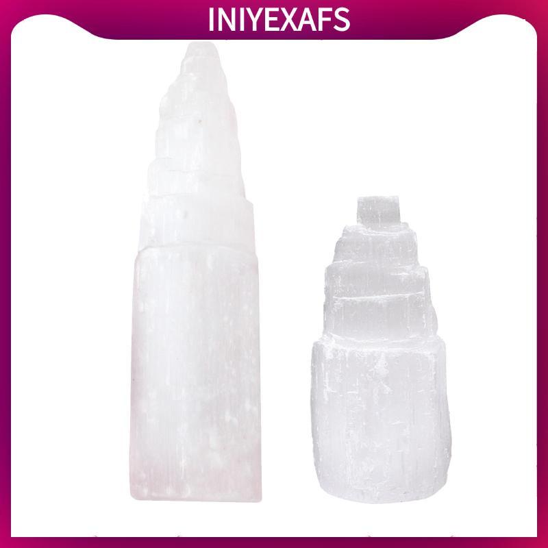 MagiDeal อัญมณีธรรมชาติ Selens โคมไฟสีขาว Selens คริสตัลเชิงเทียนสมาธิ Relaxed เครื่องประดับตกแต่งบ้