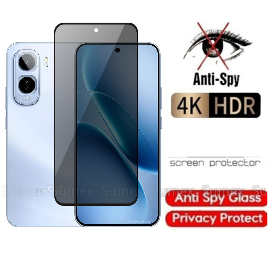 กระจกนิรภัยส่วนตัวสําหรับ iQOOZ11 iQOO Z11X 5G Anti-Spy ป้องกันหน้าจอคลุมทั้งหมด Anti Peek ความเป็นส