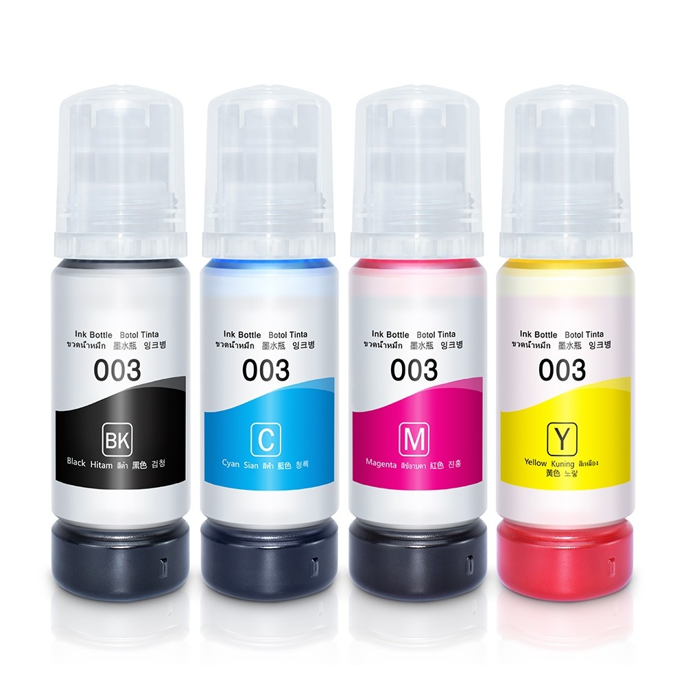 หมึกแท้ 100% รุ่น 003 ขนาด 65 มล. สำหรับเติมหมึกแท้ ใช้กับเครื่องพิมพ์ L3210/L1110/L3110/L3120 ไม่มี