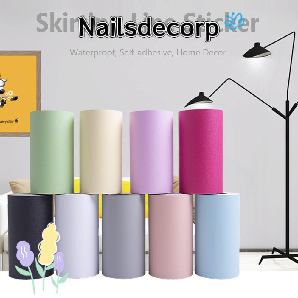 NAILS 5M เอว Line วอลล์เปเปอร์ห้องนั่งเล่นตกแต่งบ้าน PVC Baseboard
