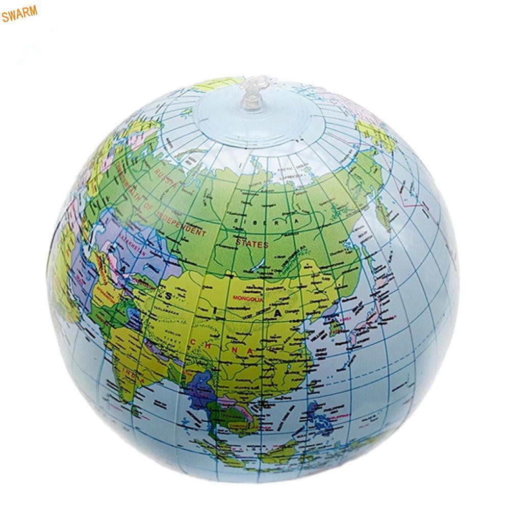SWARM Globe Giant English ลูกบอลบอลลูนภูมิศาสตร์ทนทานเพื่อการศึกษา 16 นิ้ว 40 ซม. แผนที่โลก