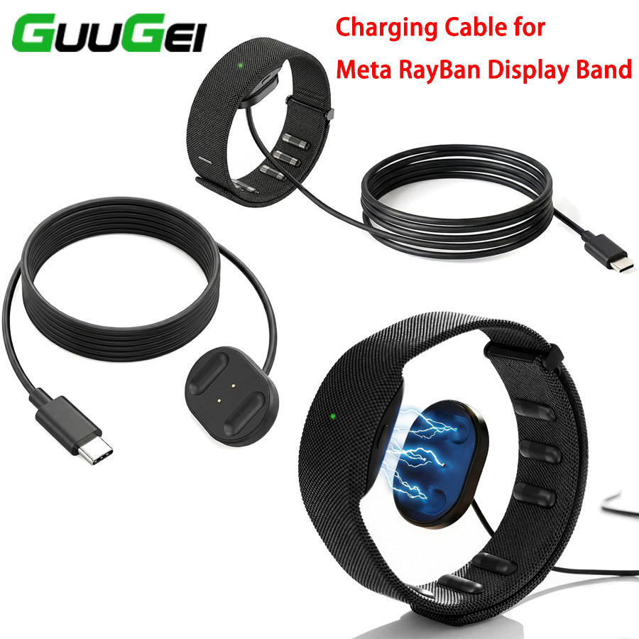 Guugei ที่ชาร์จแบบ Type C สำหรับสายรัดข้อมือ RayBan รุ่น Meta สายชาร์จ USB C
