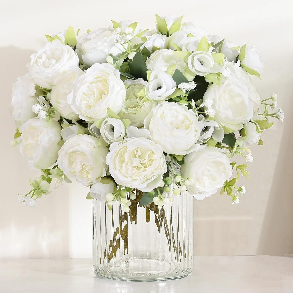 Buds 5 Spring Peony ดอกไม้จําลอง Peony Peony Roses ตกแต่งบ้านงานแต่งงาน Hall Bouquet