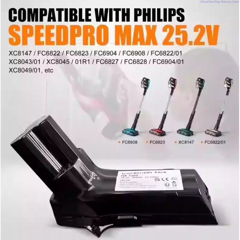 ALLCCX [เวอร์ชั่น 25.2V] 2400mAh/3000mAh/3500mAh แบตเตอรี่ IP822 สําหรับ Philips FC6822,FC6823,FC682