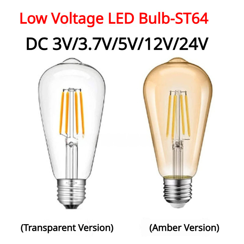 แรงดันไฟฟ้าต่ํา DC3V 5V 12V 24V] ST64 E26/E27 สกรูแสงพิเศษหลอดไฟกันน้ํากลางแจ้ง (หมายเหตุพิเศษ: ห้ามเชื่อมต่อวงจร 110V/220V)