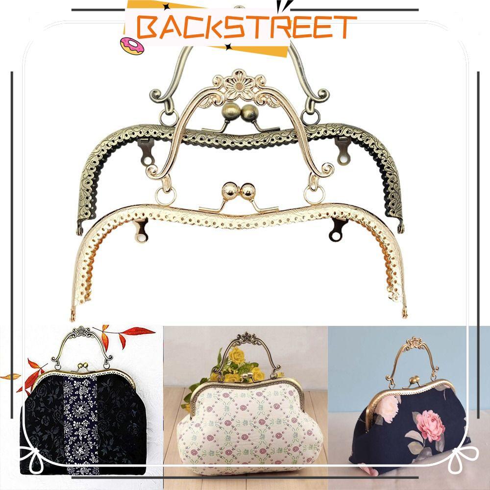 BACKSTAGEREAT Purse Frame Kiss Clasp, Bag Hardware Vintage Purse Clasp Frame, Mini Metal Purse Frame