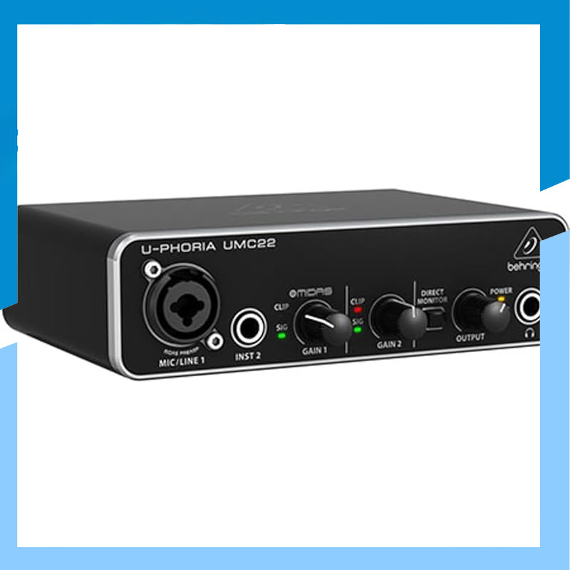 "BEHRINGER UMC22 USB Audio Interface with Microphone Preamp - High-Quality Recording Solution"