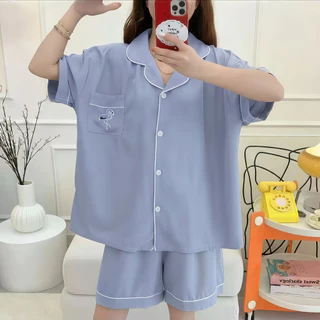 SLEEPWEAR FACTORY ชุดนอนสาวพลัสไซส์ ชุดนอนโอเวอร์ไซส์ ชุดนอนของผู้หญิง 🦩☄ โอเวอร์ไซส์ รอบอก 50 นิ้ว W235