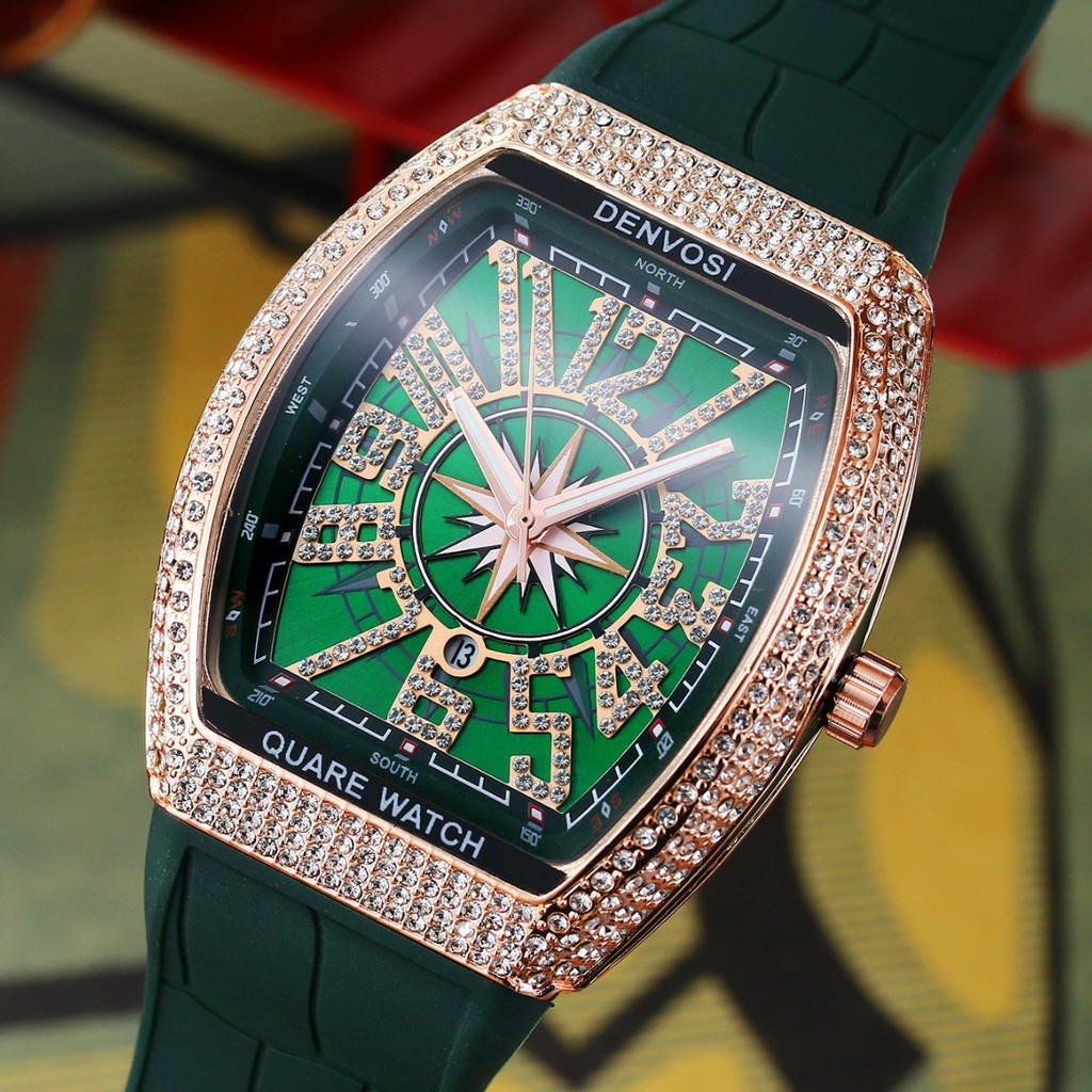 Gypsophila Frank Watch Mens Barrel Muller Watch Full Diamond High-End Luminous นาฬิกาผู้ชายขายส่ง