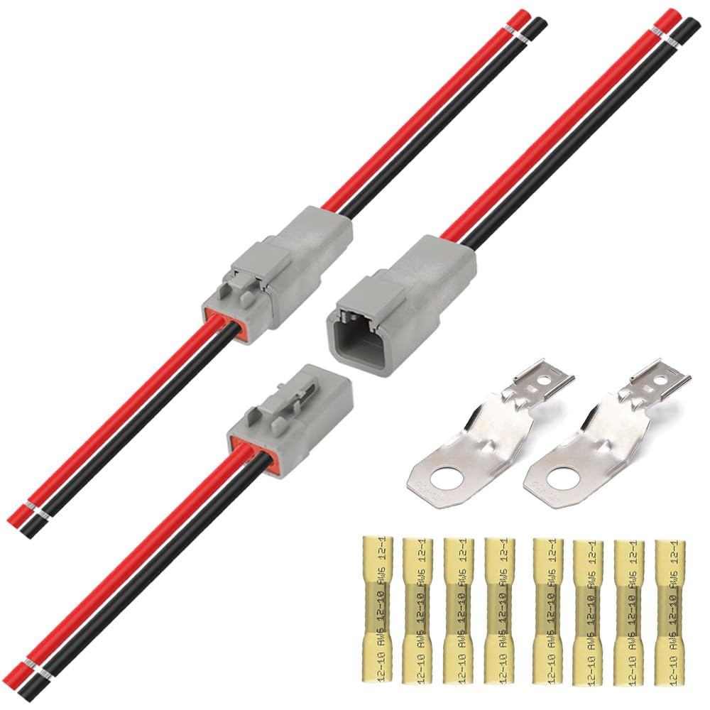 2 ขา DTP Connector ยานยนต์ปิดผนึกปลั๊กไฟฟ้า, 2 ทิศทางชายหญิงกันน้ําสายไฟ DTP Series DTP06-2S 12 AWG 