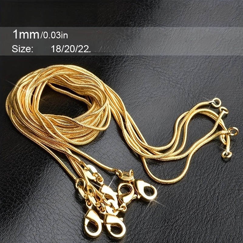 สร้อยคอโซ่กระดูกงู Gold-Plated DIY สำหรับทั้งผู้ชายและผู้หญิง